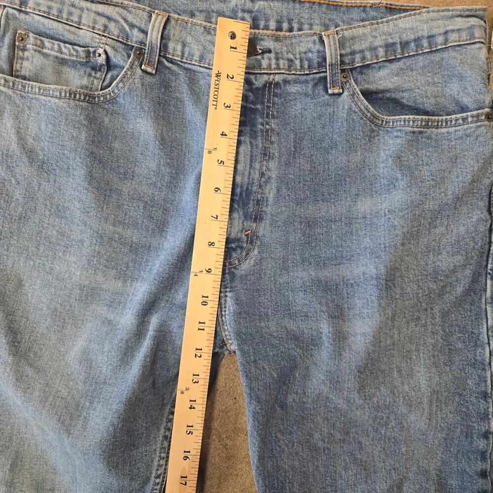 Levi's 505 Regular Fit Custom Embroidered Hem Jeans size 38 hemmed to 27" inseam - Picture 3 of 8
